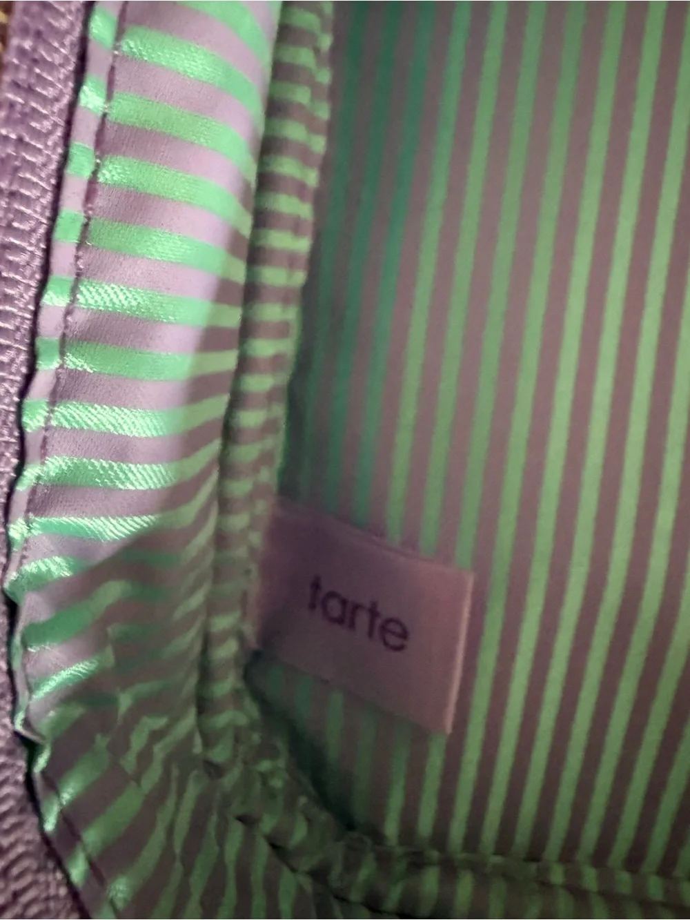 tarte Lip Gloss & Balm, blush and powder Set with Purple Tassel Cosmetic Bag